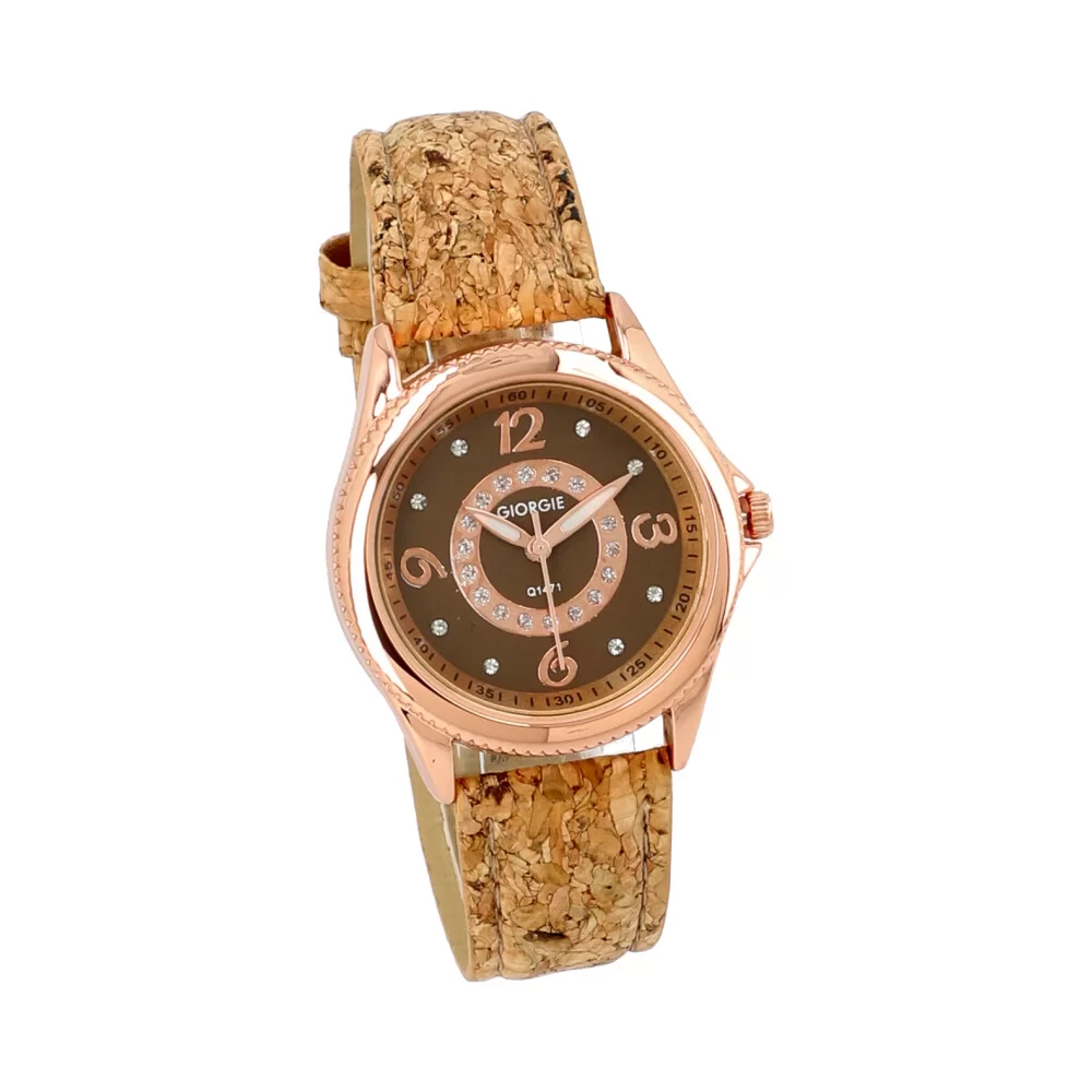 Relógio de cortiça mulher MUL036 - ROSE/GOLD - ModaServerPro